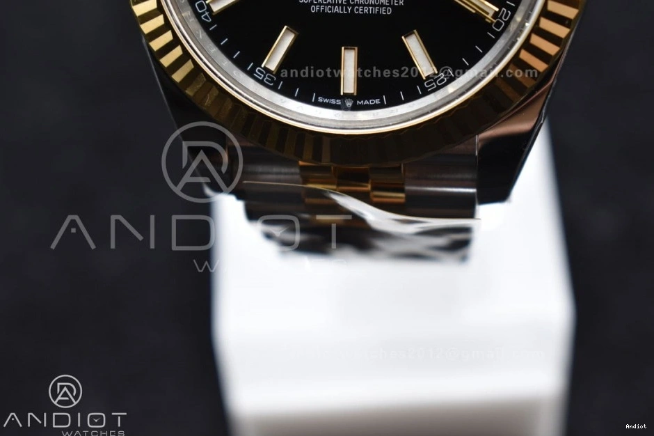 SS VR3235 DateJust Steel Clean Edition YG 41 Bracelet Black 1:1 126333 Stick on Dial Best 904L Jubilee 0425